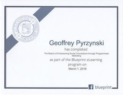 Geoffrey Pyrzynski Facebook Ads Certification