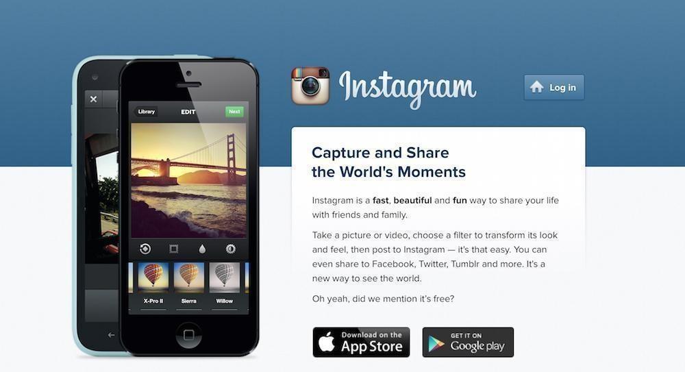 Screenshot of Instagram Homepage