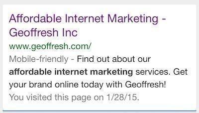 Mobile Friendly Website example
